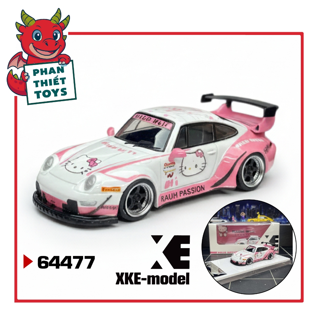 Mô hình xe Porsche RWB 993 Hello kitty Livery tỉ lệ 1:64 XKE Model ...