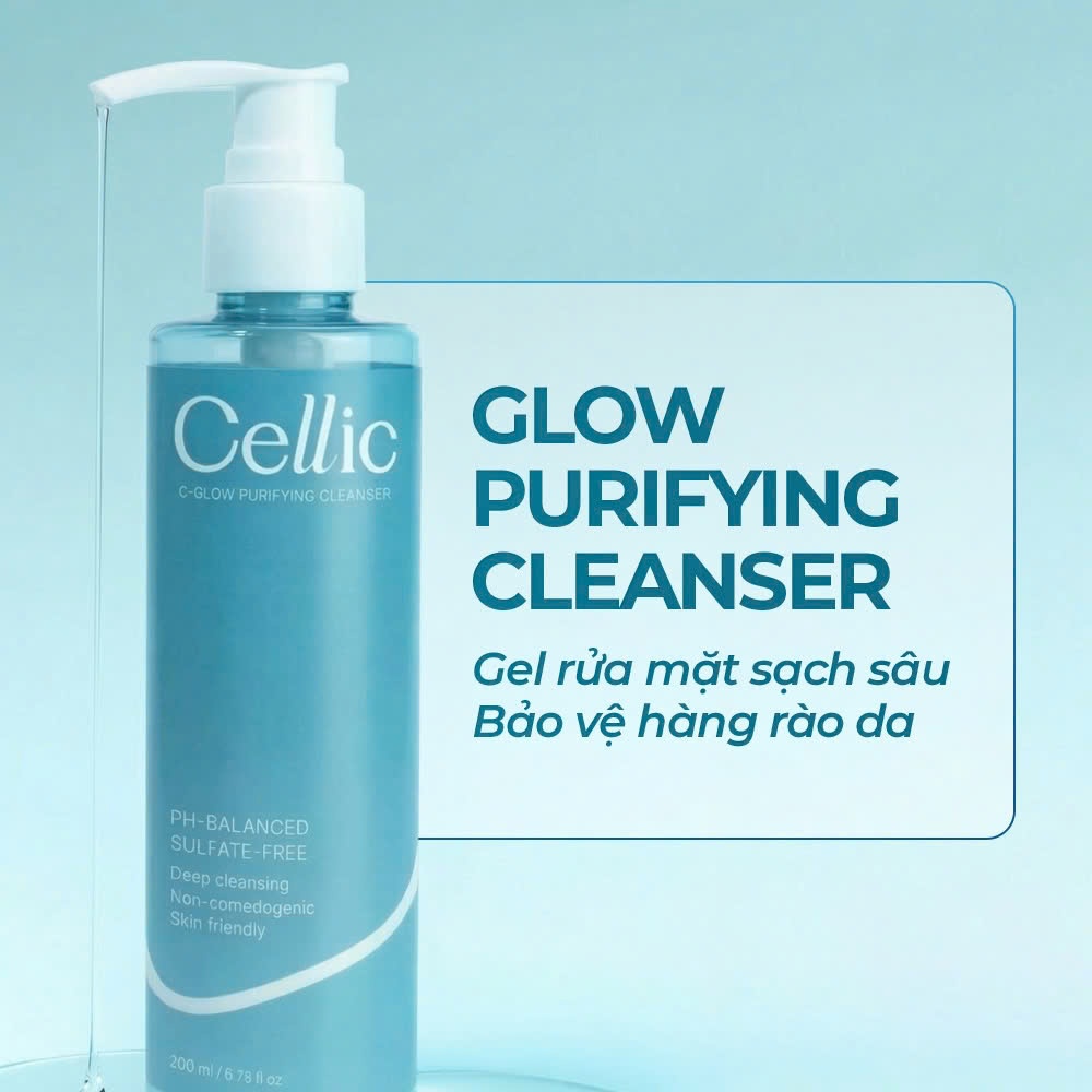 Sữa Rửa Mặt Cellic C-Glow Purifying Cleanser Không Bọt, Giữ Ẩm, Cân Bằng pH 200g