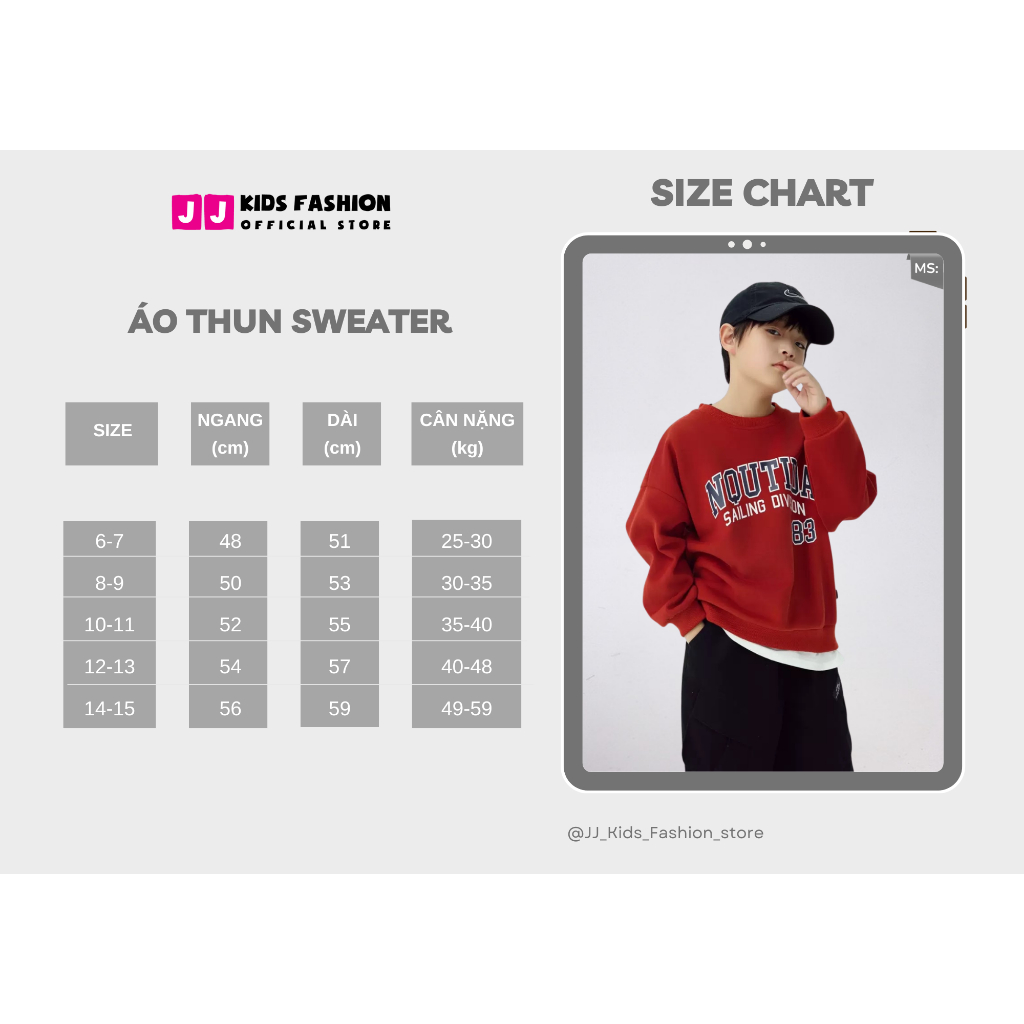 Áo Nỉ Cotton Sweater Thu Đông Cho Bé Trai, Bé Gái, Áo Nỉ Bông Form Rộng B750 | JJ Kids Fashion