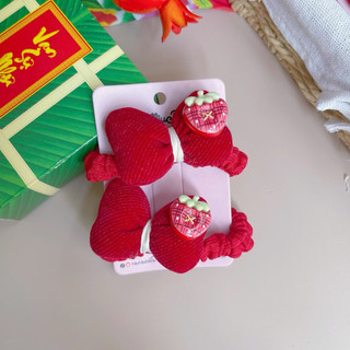 Set 2 buộc tóc tone đỏ phù hợp lễ tết cho bé