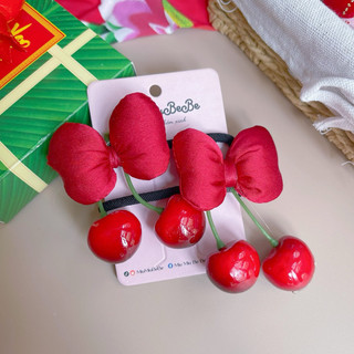 Set 2 buộc tóc tone đỏ phù hợp lễ tết cho bé