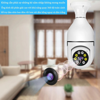 V380 không dây WiFi Camera Full HD 1080P, xoay 360 độ, hình độ bóng đèn kết nối với điện thoại từ xa, tầm nhìn ban đêm