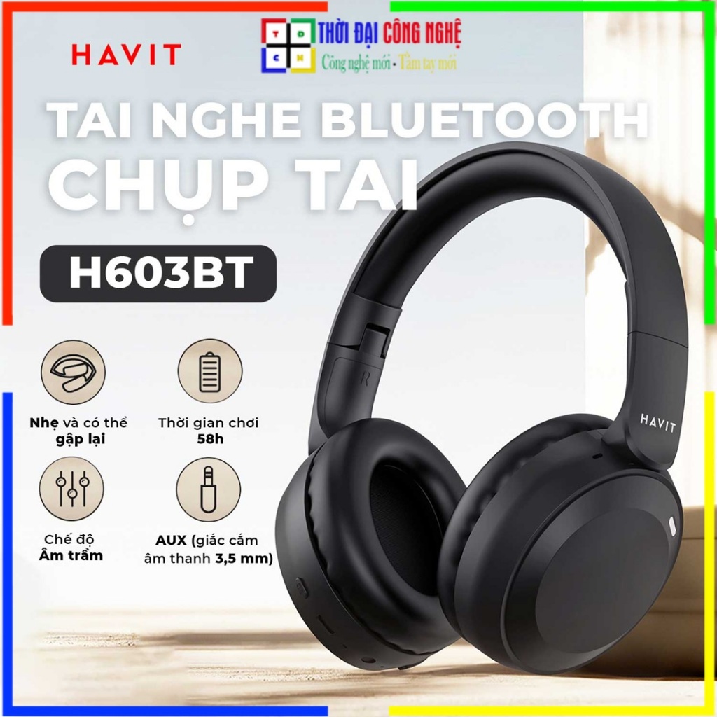 Tai Nghe Chụp Tai Havit H603BT - Bluetooth 5.4 - Pin 20H - Thiết Kế Gập ...