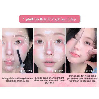 Má Hồng Bốn Ô Mini Đa Dụng Bảng Màu Highlight Cho Má-Môi Rạng Rỡ Xinh Tươi Bắt Sáng