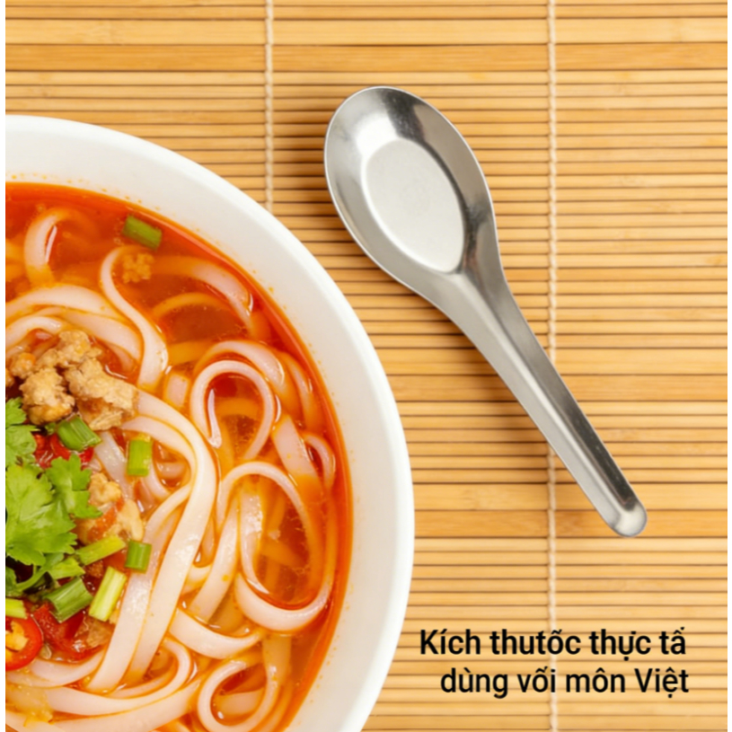Thìa Inox 304 Chuyên Dụng - Thìa Ăn Phở Dài & Thìa Ăn Súp/Cơm Tiện Lợi | Chất Liệu Cao Cấp Không Gỉ, An Toàn Thực Phẩm