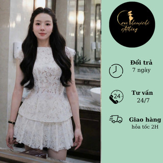 Set váy nữ, set đồ nữ ren chân váy xếp ly sang chảnh chuẩn form Eva hamichi