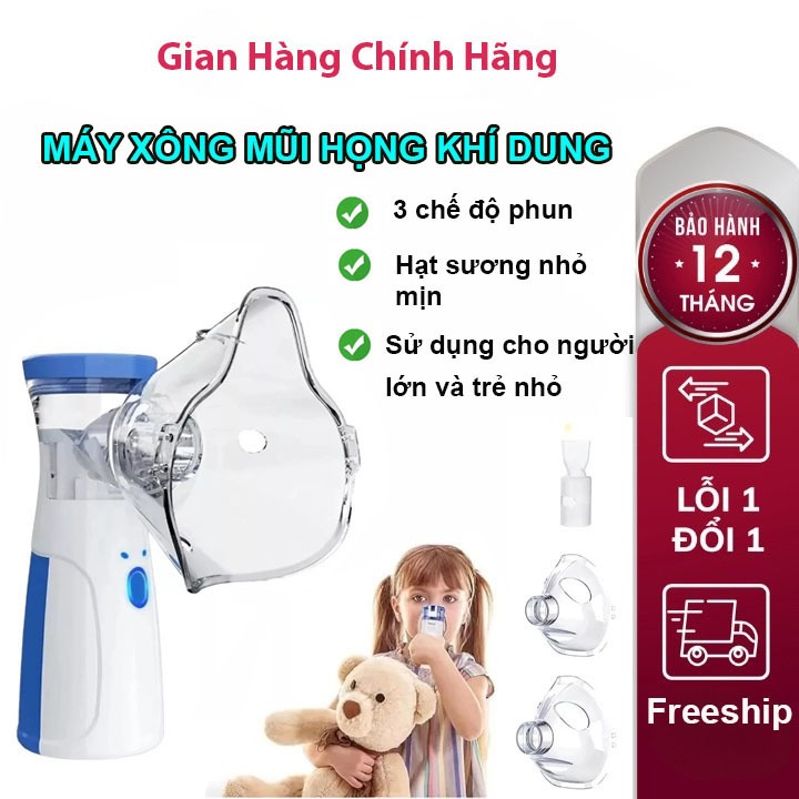 Máy Xông Mũi Họng Cho Bé Công Nghệ Nhật Bản Máy Khí Dung Xông Mũi Họng Cầm Tay