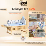 Nôi cũi cho bé gỗ tự nhiên Bánh Xe 360° êm Ái Di Chuyển Nhẹ Nhàng Thiết Kế Chắc Chắn Bé Ngủ Ngon — ảnh 1