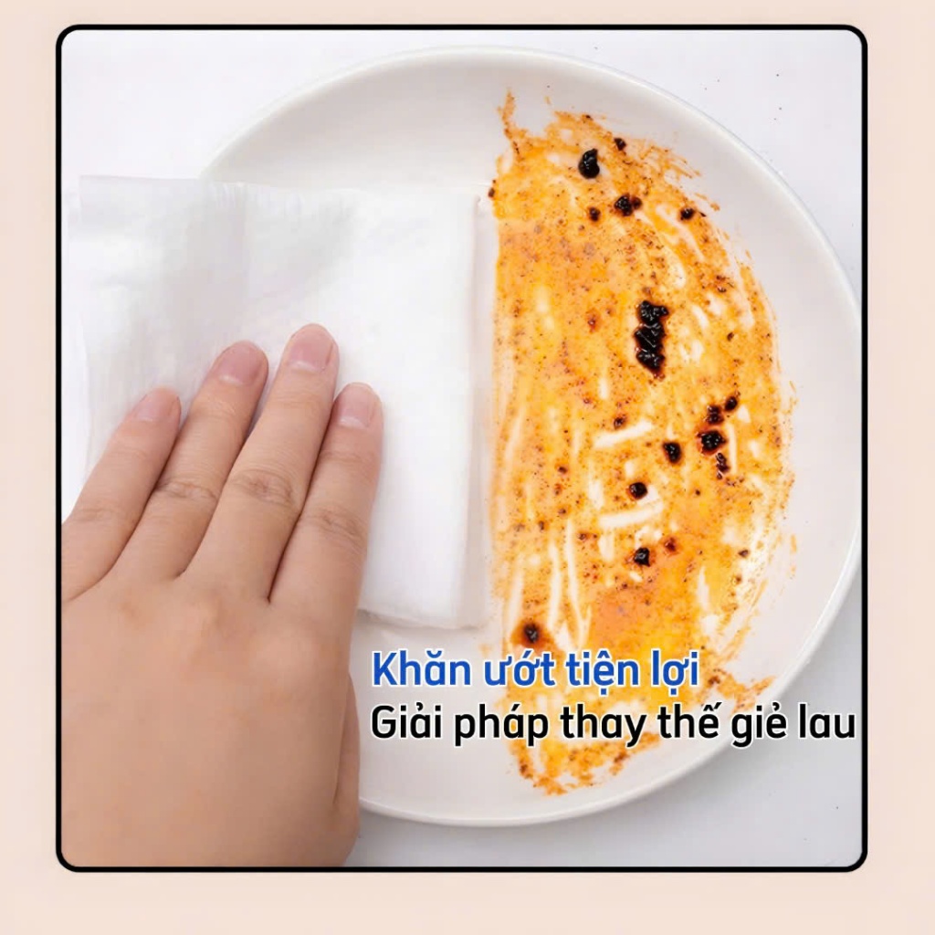 Gói 80 Tờ Khăn Ướt Lau Bếp Đa Năng Hương Chanh Dịu Nhẹ, Giấy Ướt Lau Bếp An Toàn Làm Sạch Dầu Mỡ