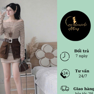 Set body trễ vai kèm chân váy kiểu Eva hamichi