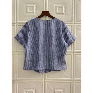 Áo kiểu dáng vest tay ngắn, Linen tưng washed. JUNE LINEN #A45
