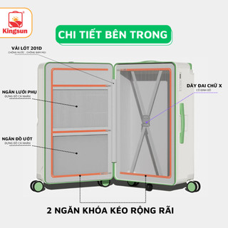 Vali Kéo Du Lịch Cao Cấp Kingsun Size 20/24/28inch KS-K9 Nhựa Abs+PC, Bảo Hành 5 Năm