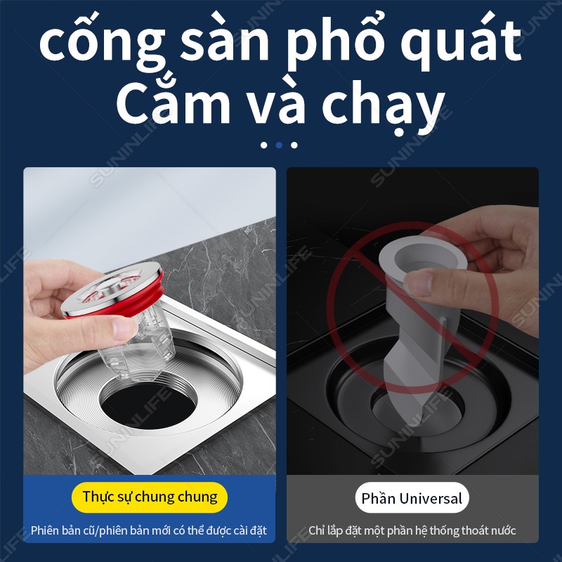 Nắp Đậy Cống Thoát Nước Sàn Nhà Tắm - Ngăn Mùi Hôi, Chống Côn Trùng, Cửa Đôi Thoát Nước 90