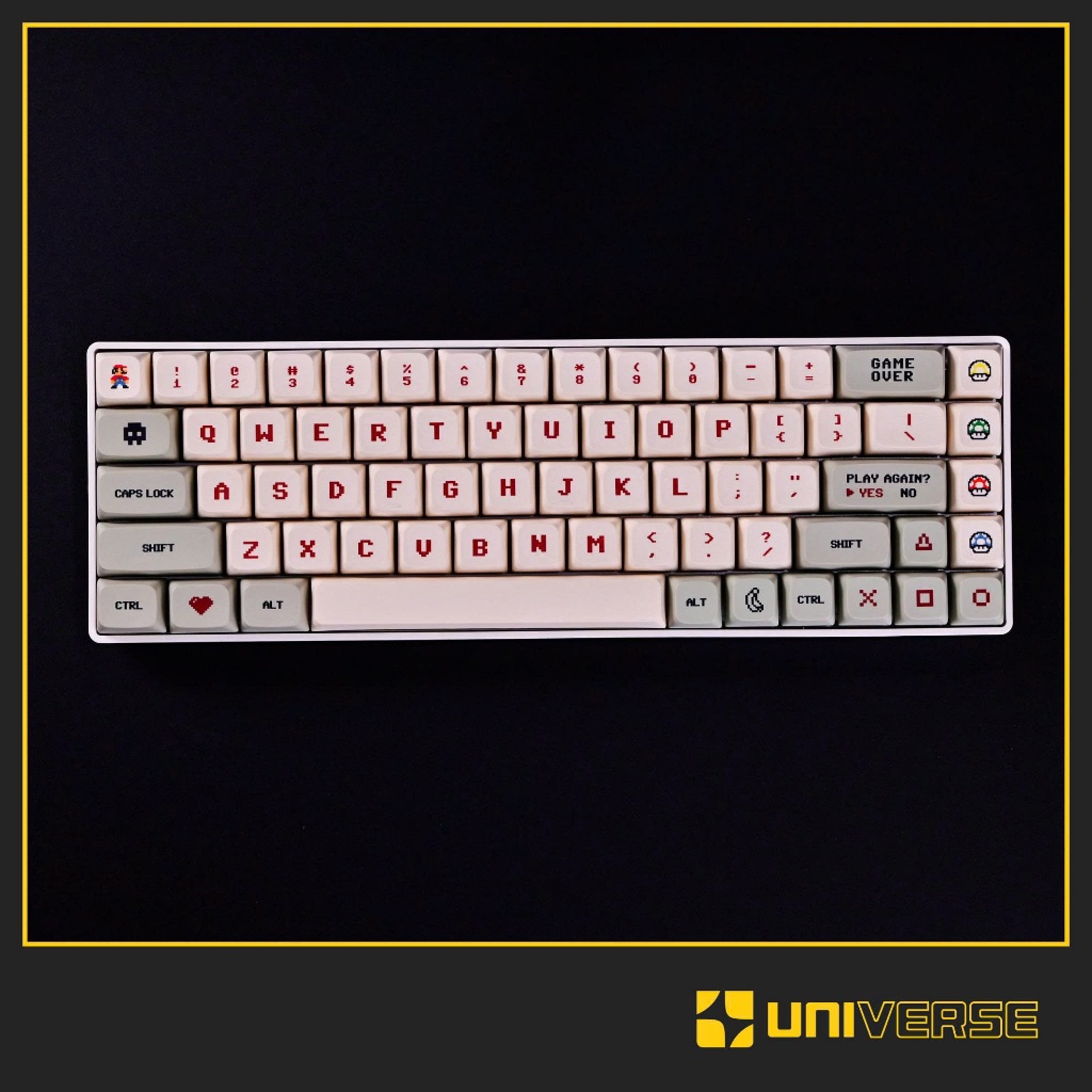 Keycap Pac-Man Keycap Pbt In Dyesub 143 Nút Bàn Phím Keycap Xám Profile ...