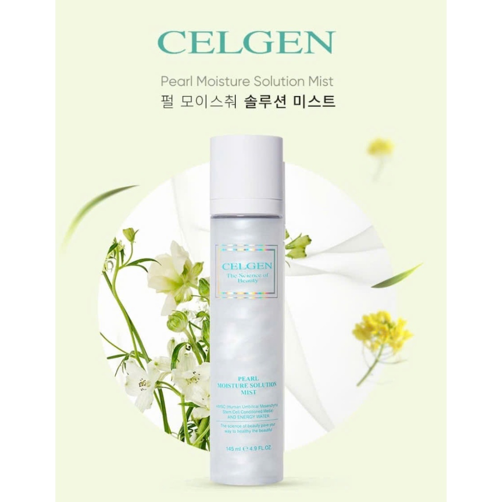 H50_Xịt khoáng cấp ẩm dưỡng sáng chiết xuất ngọc trai Celgen Pearl Moisture Solution