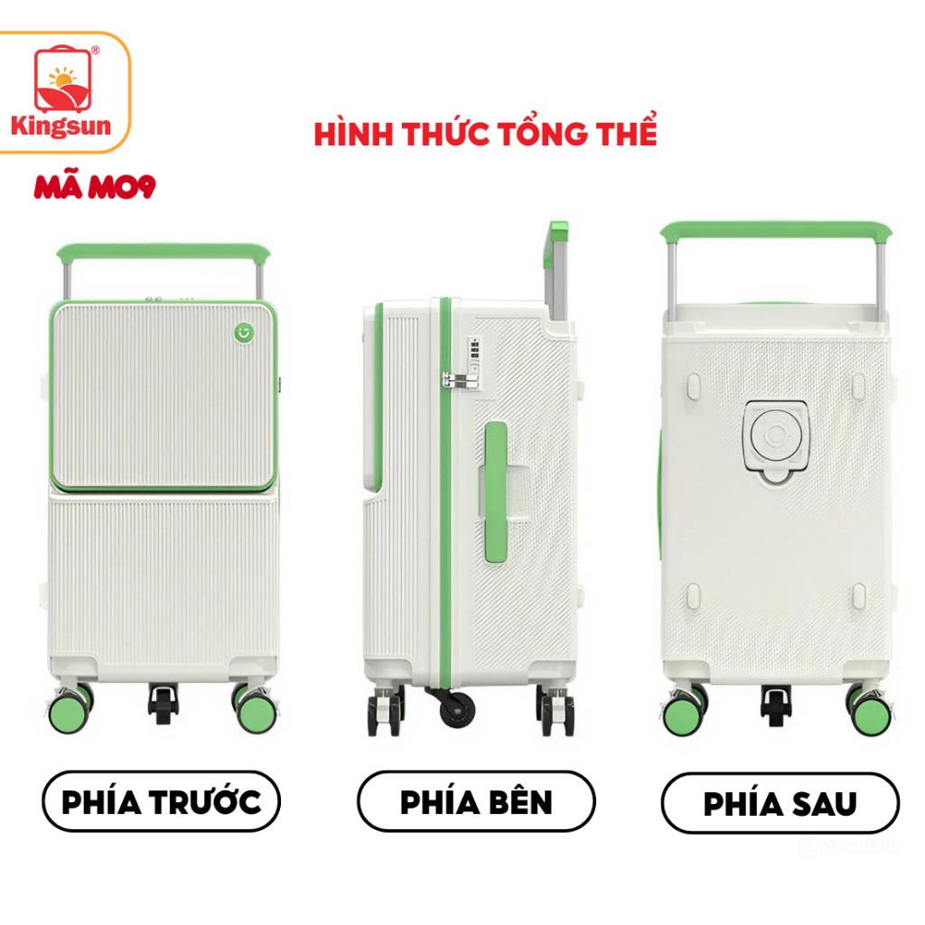 Vali Kéo Thanh Kéo Mở Rộng M09 Size 20/26 Có Ngăn Mở Phía Trước Chất Liệu Nhựa ABS+PC Cao Cấp