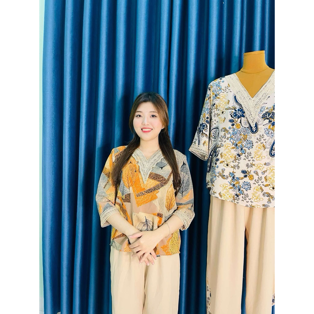 [Sỉ] Bộ quần áo trung niên cho mẹ cho bà giá hấp dẫn vải lụa