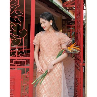 Áo Dài Nữ Cách Điệu Thiết Kế Cổ Yếm Tay Phồng (Không kèm quần) - XUÂN YÊN - GOÛT DE JUN