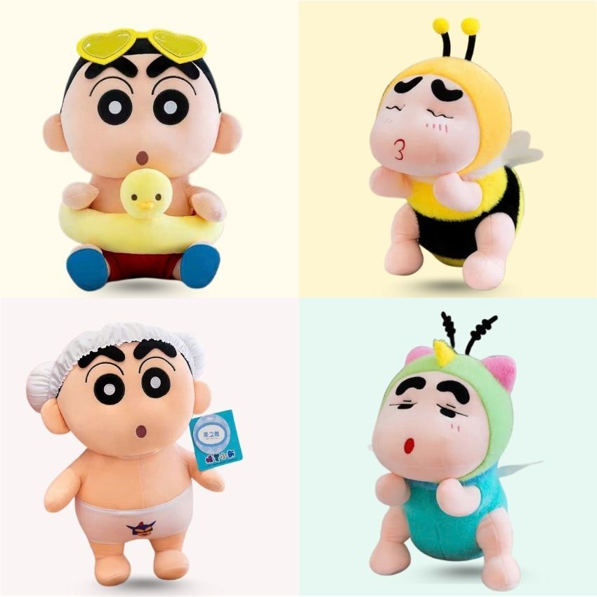 Gấu Bông Shin Cậu Bé Bút Chì Cosplay Các Con Vật Đáng Yêu, Thú Nhồi Bông Shin Chan Mềm Mại Size 25/35/50CM