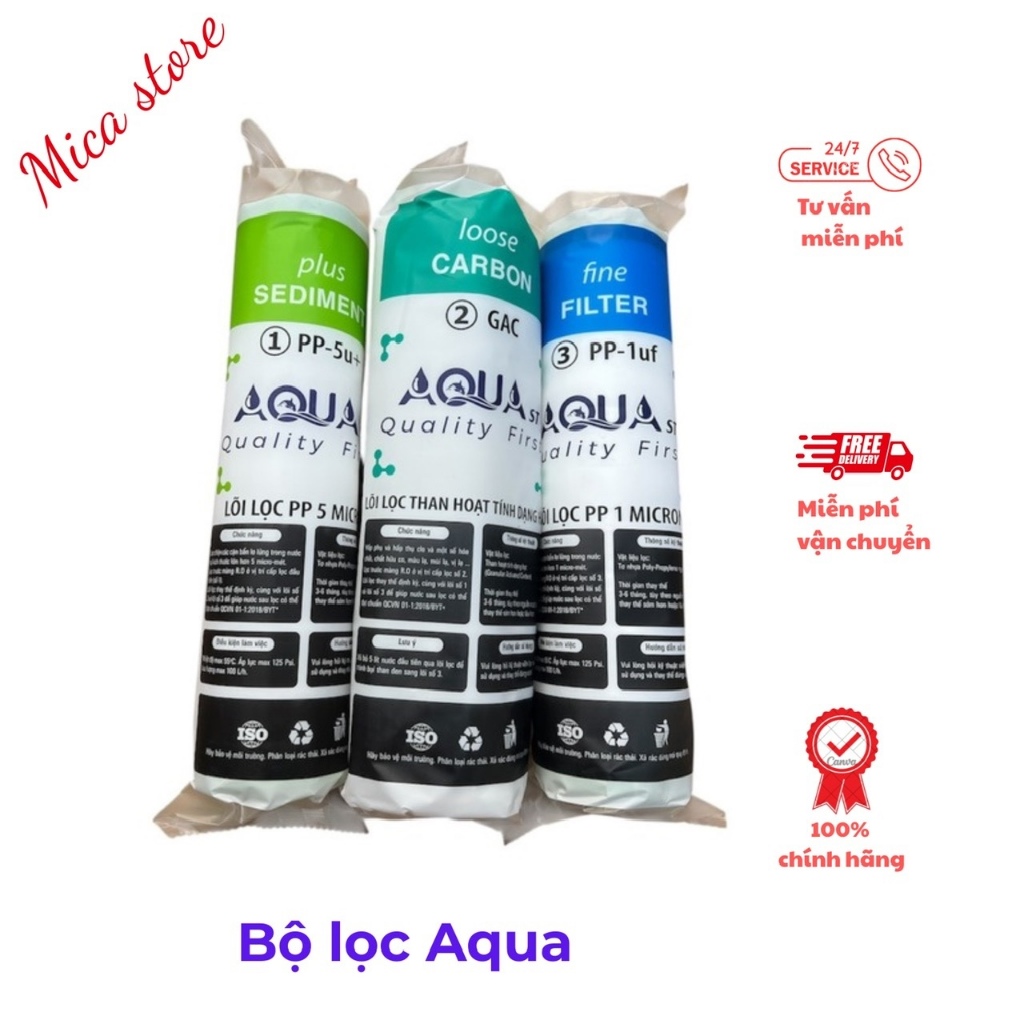 Combo Lõi lọc nước AQUA  - Bộ lọc thô 123