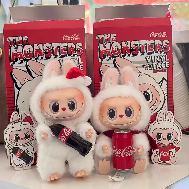Lububu Hộp bí mật - Búp bê Coca-Cola, móc khóa, đồ chơi bông, quà sinh nhật cho trẻ em Quà tặng trang trí đáng yêu