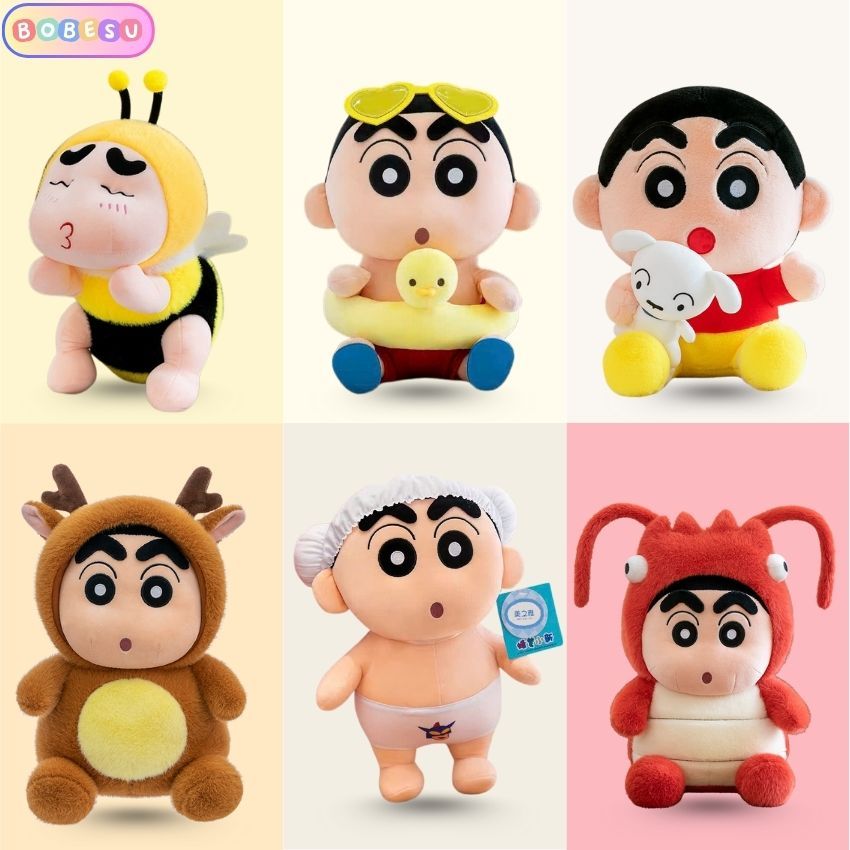 Gấu Bông Shin Chan Cosplay Nhiều Mẫu Đáng Yêu, Thú Nhồi Bông Shin Cậu Bé Bút Chì Hài Hước Kích Thước 25/35/50Cm