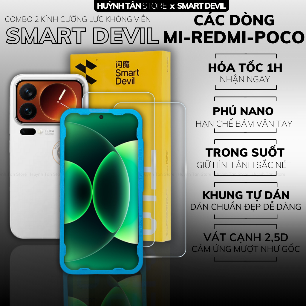 2 Kính cường lực điện thoại xiaomi Mi 18 17 ultra 17T 15 15T promax Poco X8 X7 Redmi Turbo 5 4 K100 pro trong suốt Smart