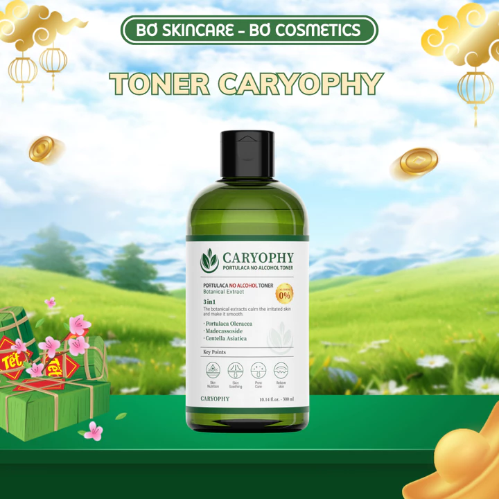 Nước cân bằng không cồn cho da mụn Caryophy Portulaca Toner 300ml