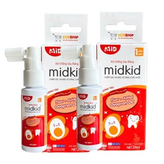[Chính Hãng ]Xịt Bảo Vệ Răng Miệng Midkid 20ml Hương Táo - Ngừa Mảng Bám, Giúp Răng Chắc Khỏe Cho Bé