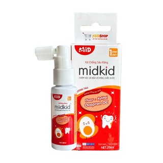 [Chính Hãng ]Xịt Bảo Vệ Răng Miệng Midkid 20ml Hương Táo - Ngừa Mảng Bám, Giúp Răng Chắc Khỏe Cho Bé