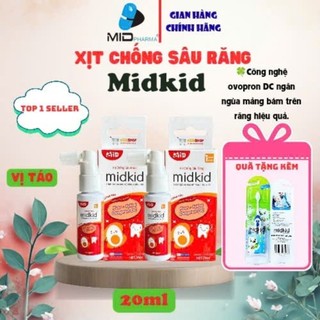 [Chính Hãng ]Xịt Bảo Vệ Răng Miệng Midkid 20ml Hương Táo - Ngừa Mảng Bám, Giúp Răng Chắc Khỏe Cho Bé