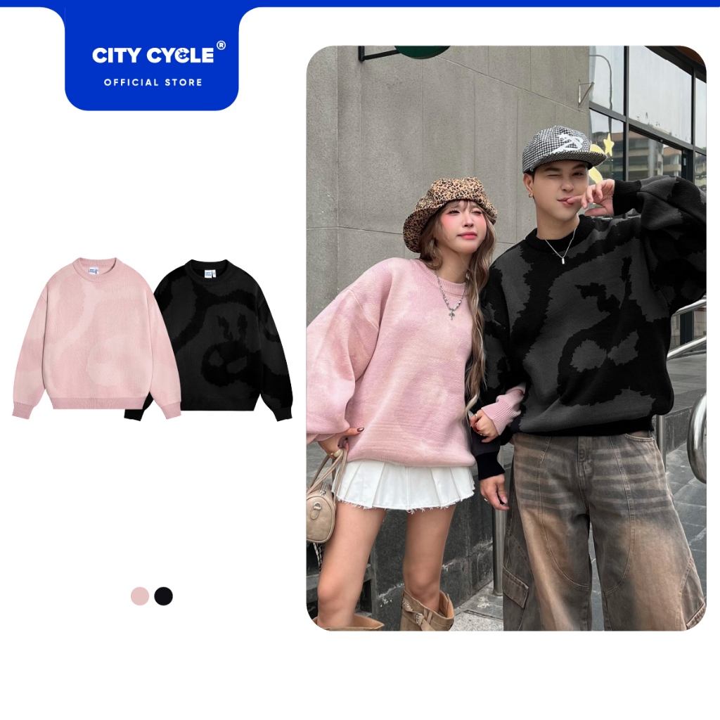 Áo sweater len mùa đông nam nữ Local Brand Chính Hãng City Cycle Áo Sweater Len Excited