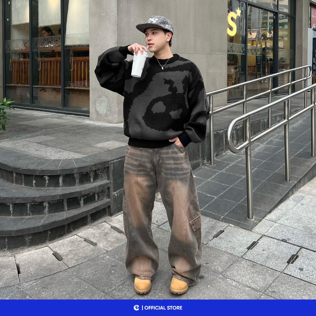 Áo sweater len mùa đông nam nữ Local Brand Chính Hãng City Cycle Áo Sweater Len Excited