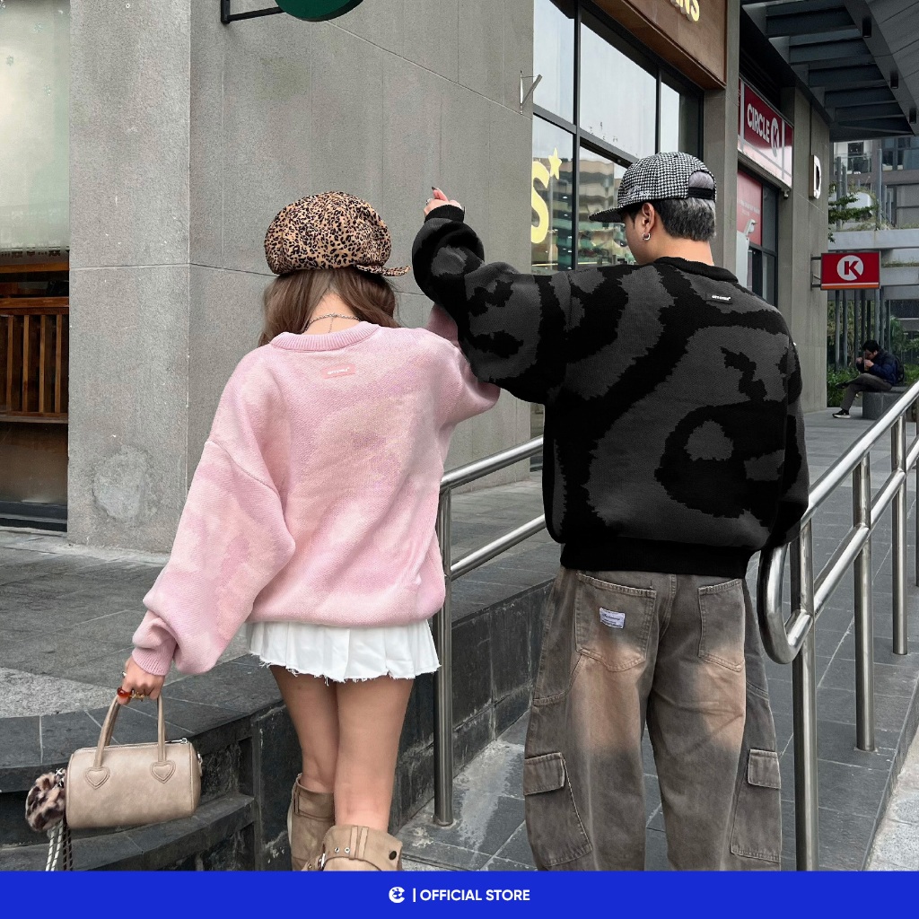 Áo sweater len mùa đông nam nữ Local Brand Chính Hãng City Cycle Áo Sweater Len Excited