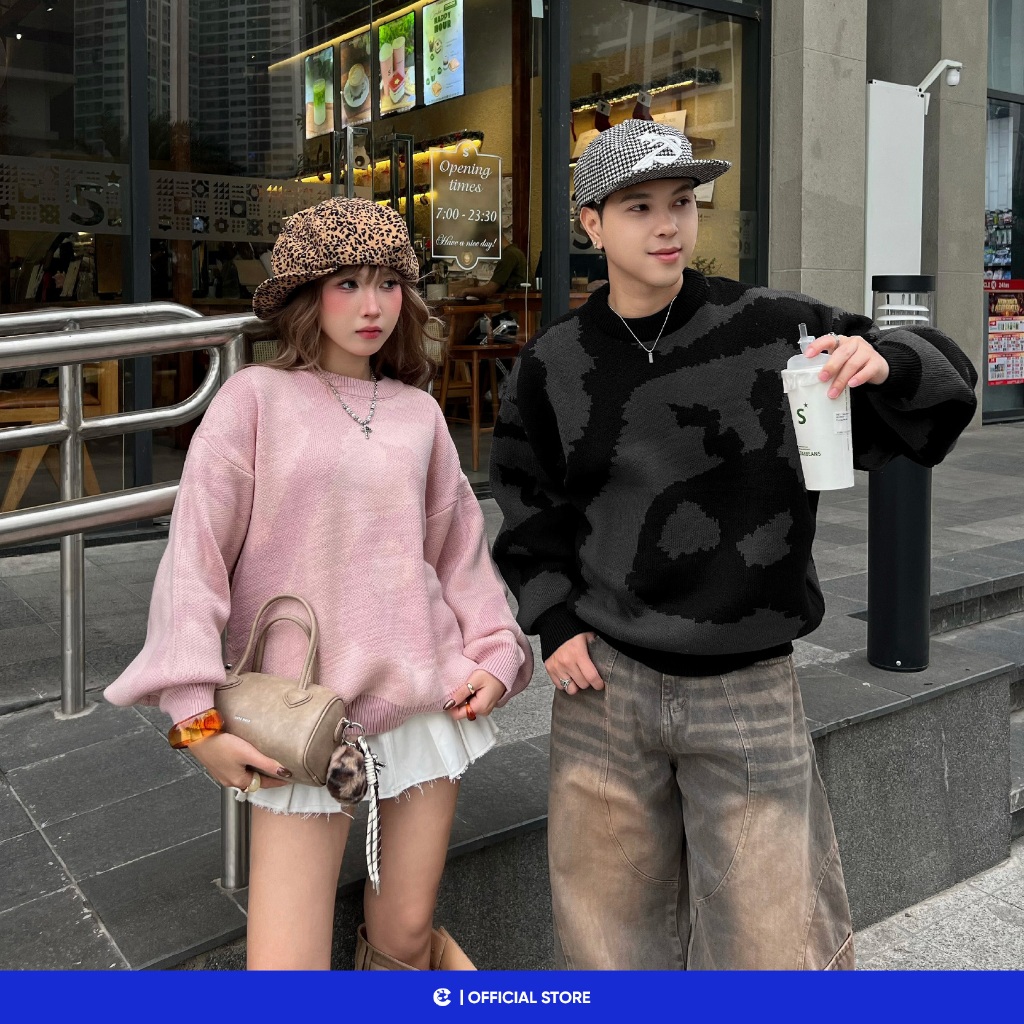 Áo sweater len mùa đông nam nữ Local Brand Chính Hãng City Cycle Áo Sweater Len Excited
