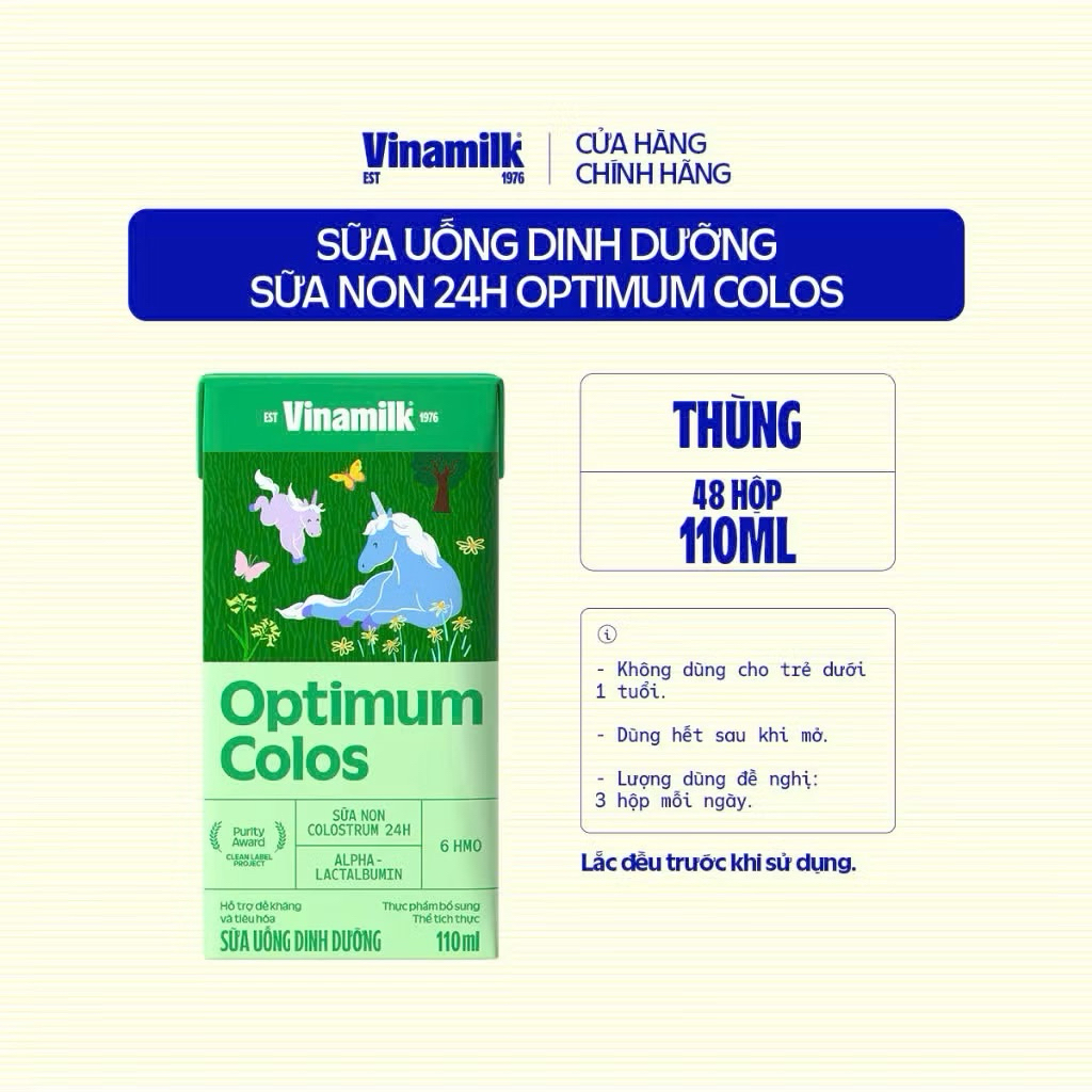 {Chính hãng} Sữa bột pha sẵn Optimum Colos Gold {mới} Vinamilk 110ml 1 thùng 48hộp