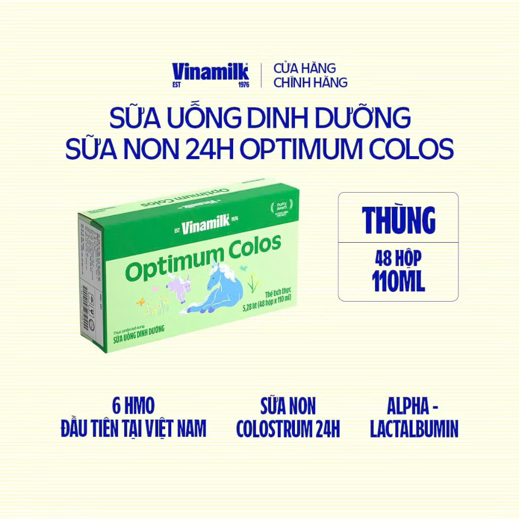{Chính hãng} Sữa bột pha sẵn Optimum Colos Gold {mới} Vinamilk 110ml 1 thùng 48hộp
