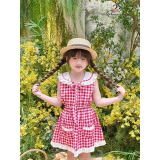 SET ÁO VÁY THỦY THỦ CARO ĐỎ TRẮNG CHO BÉ GÁI |ANHMY BAB