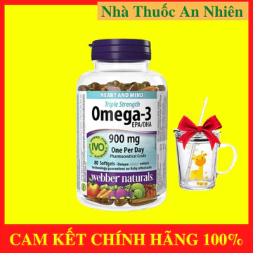 [HÀNG NHẬP KHẨU] Viên Uống Omega3, Viên Uống Dầu Cá Hỗ Trợ Sức Khỏe Webber Naturals Triple Strength Omega-3 - NT AN NH