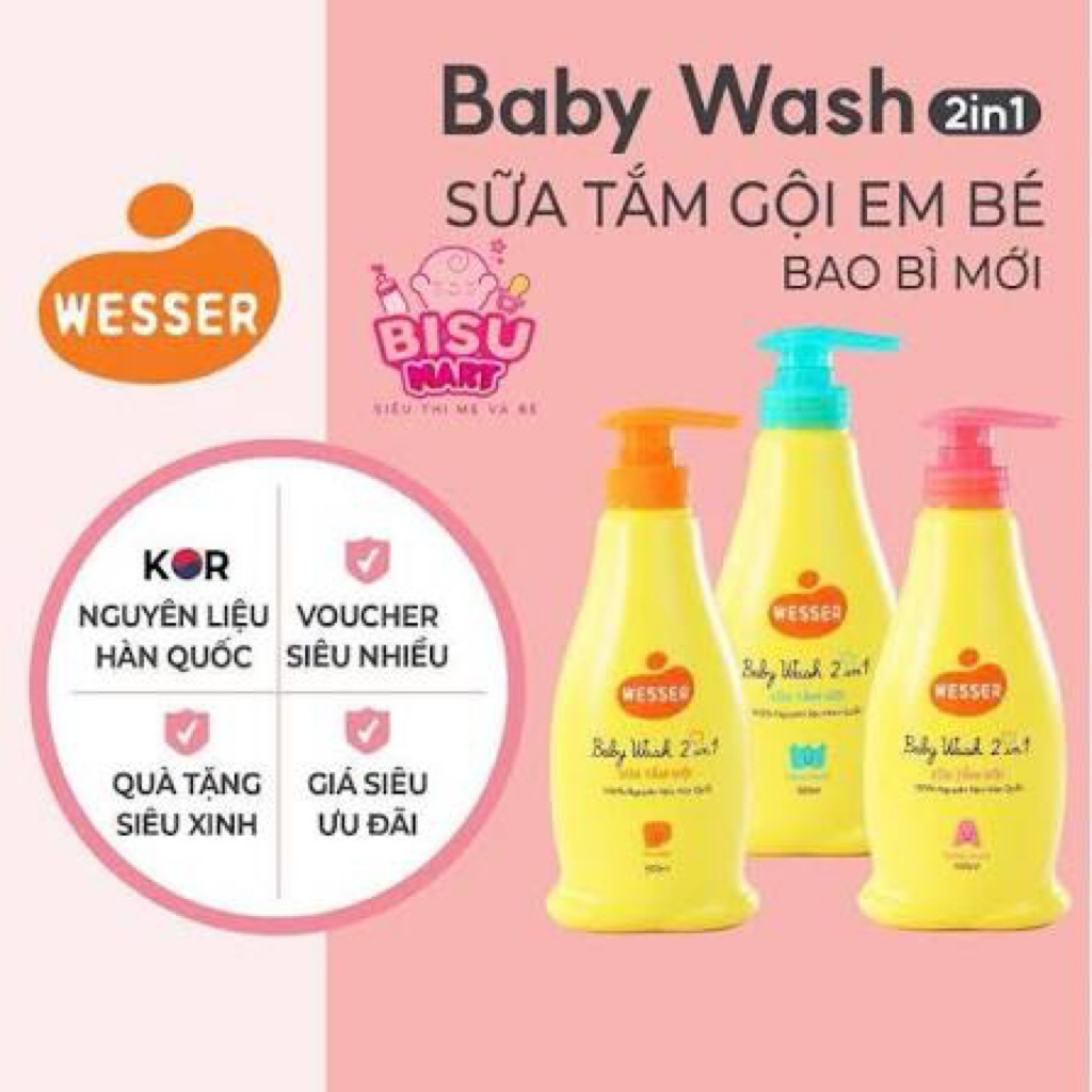 Sữa tắm wesser 2in1 500ml