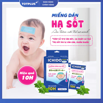 Miếng Dán Hạ Sốt Ichido - Letco - Hiệu Quả Đến 10H - Hộp 6 Miếng Dán