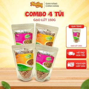 Combo 4 túi gạo lứt sấy rong biển 150g ăn vặt lành mạnh giòn rụm, đậm vị tỏi thơm, tốt cho sức khỏe | Mailey