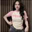 Áo Thun Ngắn Tay Basic Xinh Xắn In Peace From Đẹp Tôn Giáng Ôm Body Chất Cotton Xịn Mềm Mịn Siêu Co Dãn