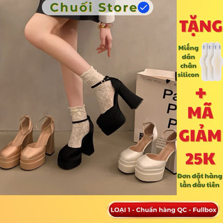 Giày cao gót nữ da PU tổng hợp dệt vải đế cao su dễ đi thanh lịch tinh tế dịu dàng