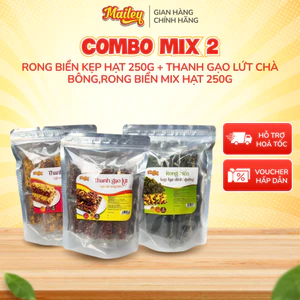 Combo mix 2x250g Rong biển kẹp hạt dinh dưỡng + Thanh gạo lứt chà bông, rong biển mix hạt | Mailey
