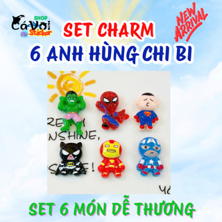Set Charm 6 anh hùng: Charm Hulk- Charm SpiderMan - Charm Superman - Charm Batman - Charm IronMan - Charm CaptainAmerica