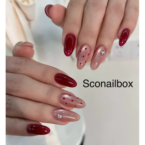 Hoả tốc- NAIL BOX SƠN GEL MẮT MÈO MIX ĐỎ TẾT CHẤM BI