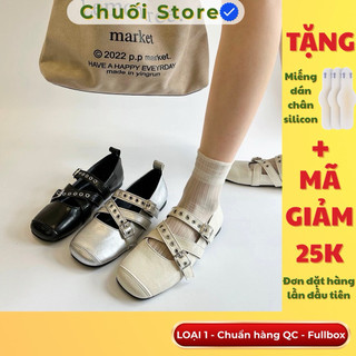 Giày bệt nữ da PU tổng hợp dệt vải đế cao su cá tính siêu xinh thoải mái dễ chịu