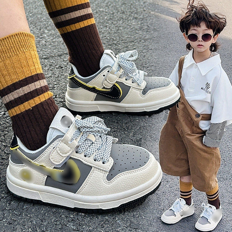 [M150] Giày Sneaker Trẻ Em Phối Màu Gray-Yellow Năng Động - Giày Thể Thao Cho Bé Đi Học, Đi Chơi Cực Êm Chân TH Kids