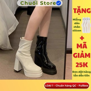 Giày boot nữ da PU tổng hợp dệt vải đế cao su êm chân cao cấp nữ tính mềm mại